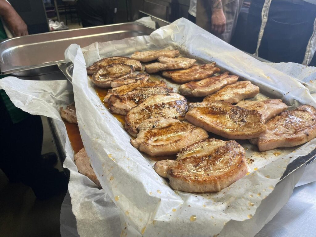 Succulent pork steaks